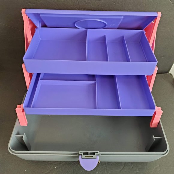Caboodles Makeup Caboodles Pink Gray Purple Makeup Train Travel